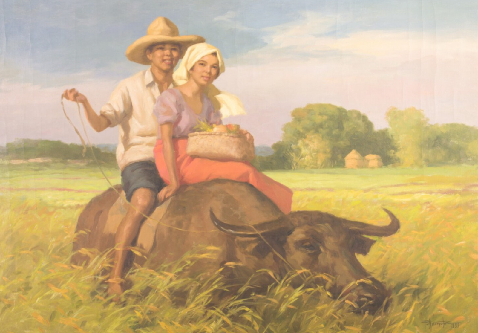 Kanto Creative Corners Masterstroke Galerie Francesca Emporium Man and Woman on Carabao by Fernando Amorsolo